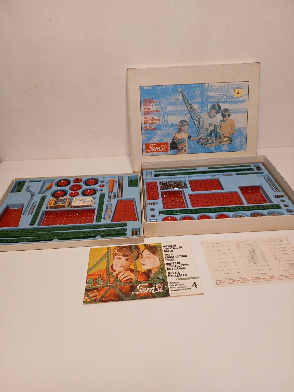 vintage temsi 4 doos meccano zware goed gevulde doos, Verzamelen, Ophalen of Verzenden, Zo goed als nieuw