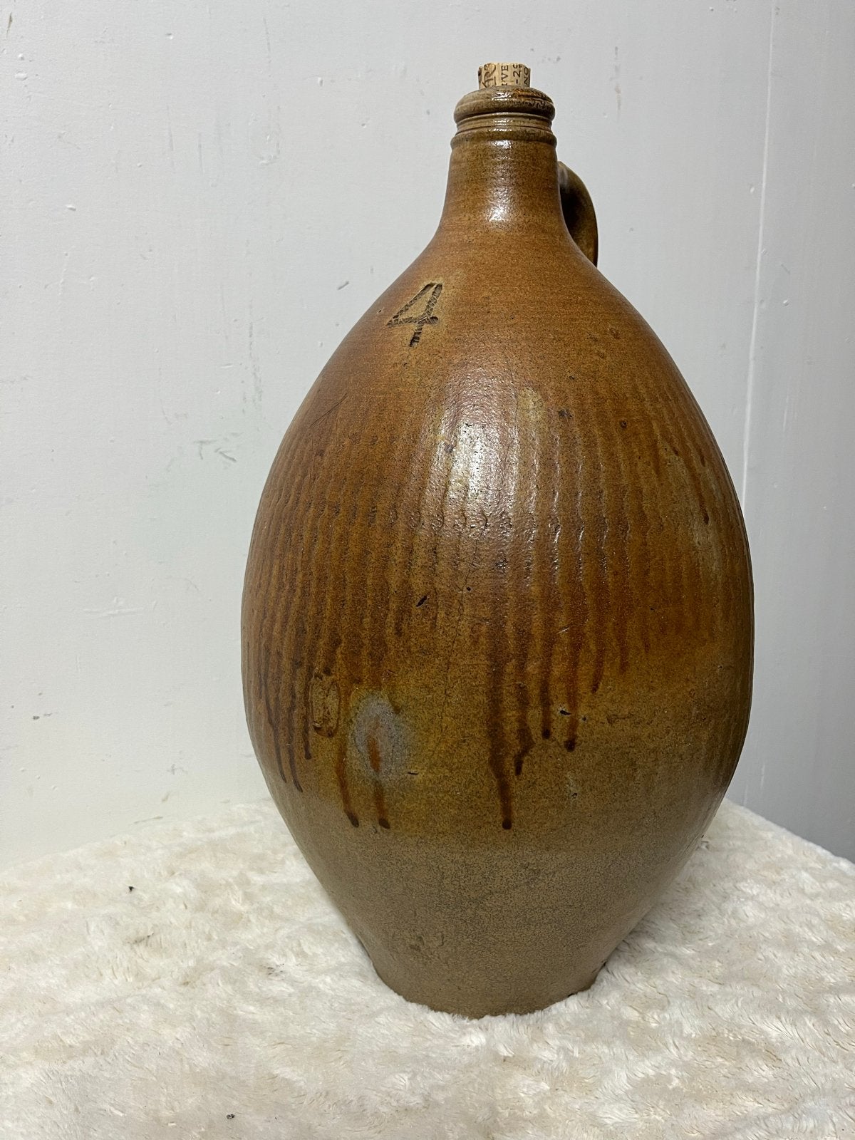 Antieke aardewerken kruik met kurk - 4 liter, Ophalen of Verzenden