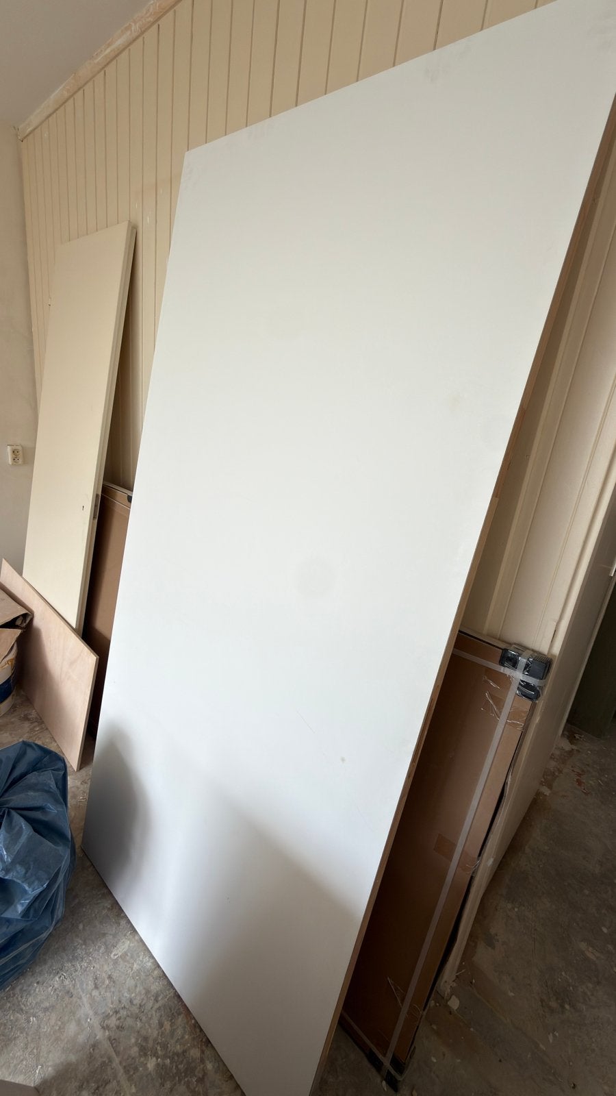 Boarddeur volspaan gegrondverfd stomp 93x201,5 cm, Ophalen, Zo goed als nieuw, Binnendeur, 200 tot 215 cm