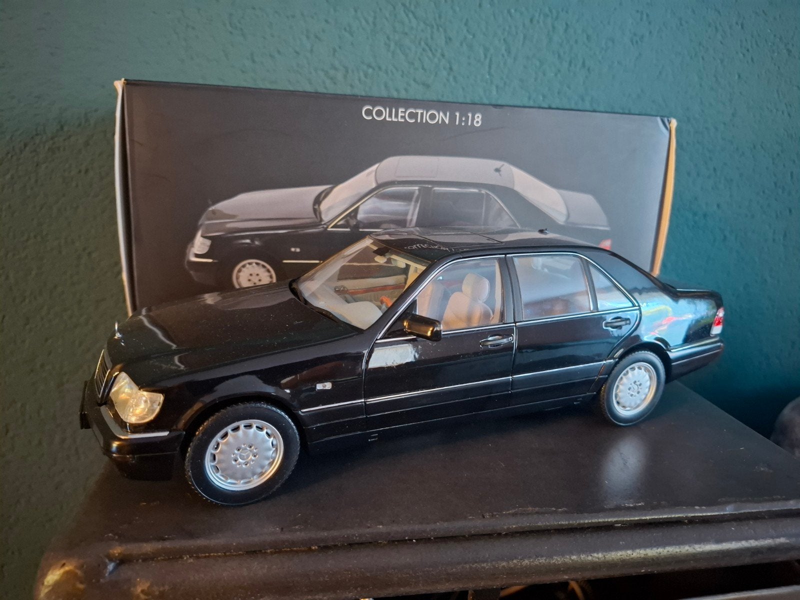 Norev Mercedes S600 (W140) 1:18 Zwart met doos, Ophalen of Verzenden