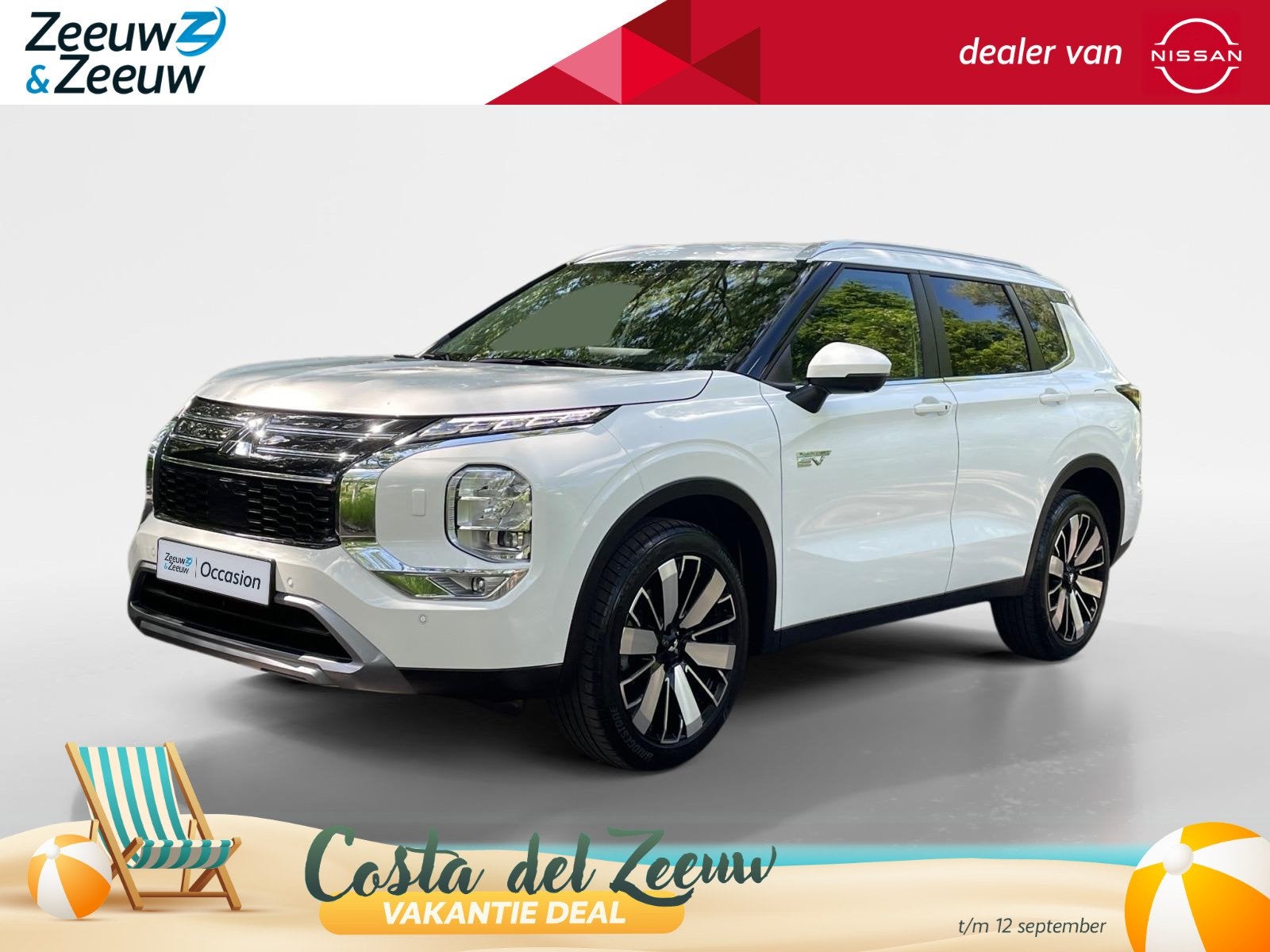Mitsubishi Outlander 2.4 PHEV First Edition | NAVI | 4X4 | Y, Auto's, Automaat, 12 maanden, 4 cilinders, Wit