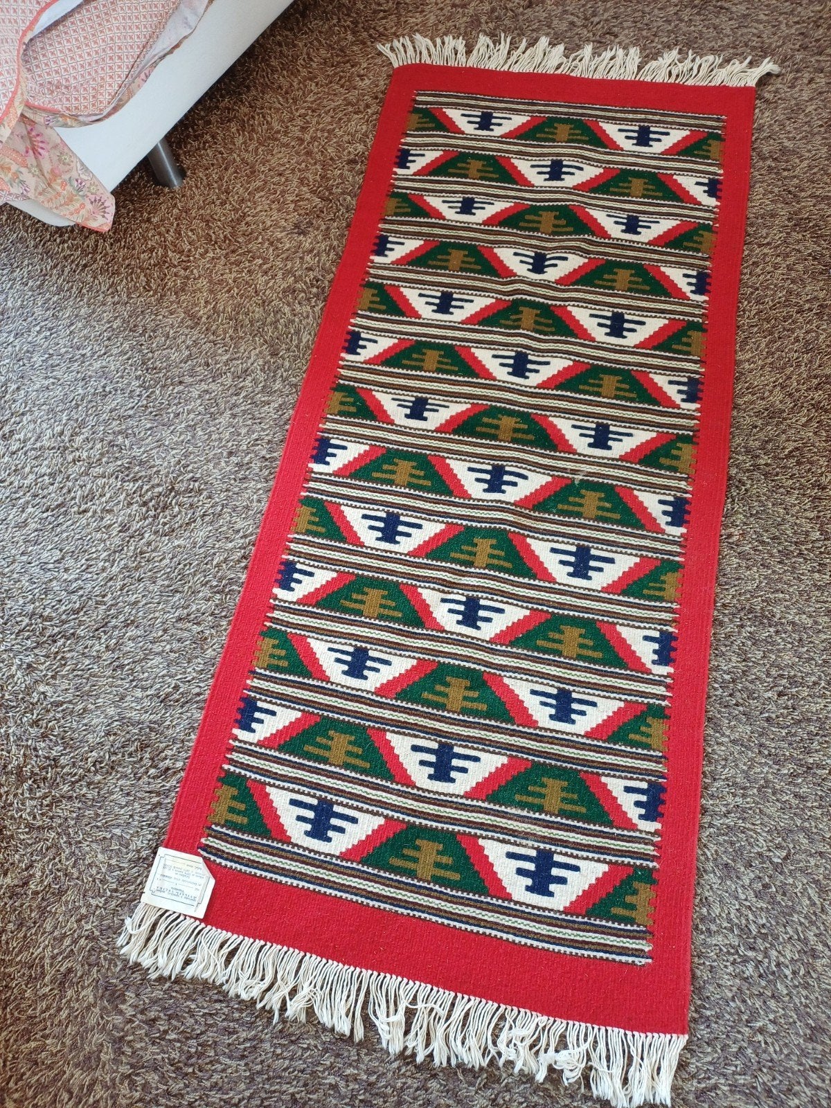 Vintage Dalmatië tapijt 155x61 cm - Handgeweven, Zo goed als nieuw, Crème, 150 tot 200 cm, Vintage, Dalmatië, Handgeweven