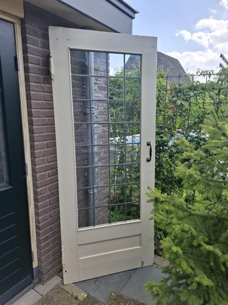 Glas en lood deur 210,5 bij 87,5, Ophalen of Verzenden, Glas, Binnendeur, 200 tot 215 cm