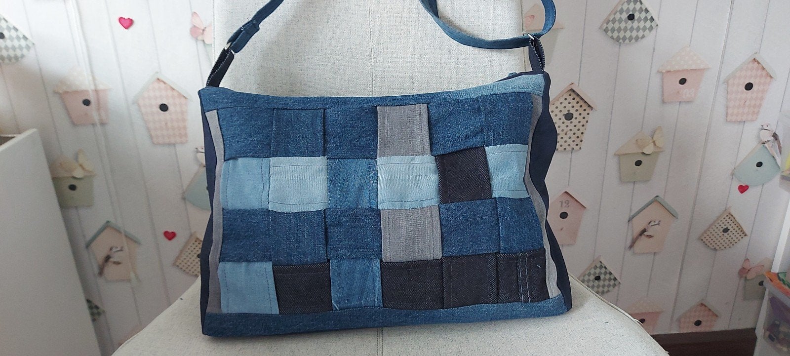 Tas van spijkerstof handgemaakt, Ophalen of Verzenden