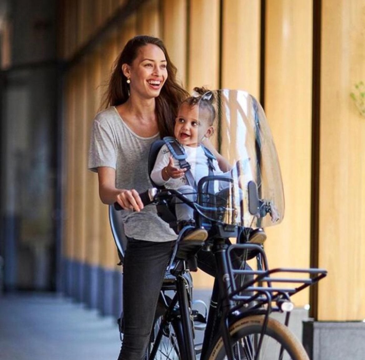 Fietsstoeltje baby v.6 maanden t/m 2,5 jaar + scherm, Kinderen en Baby's, Autostoeltjes, Overige merken, Gebruikt, Overige methoden
