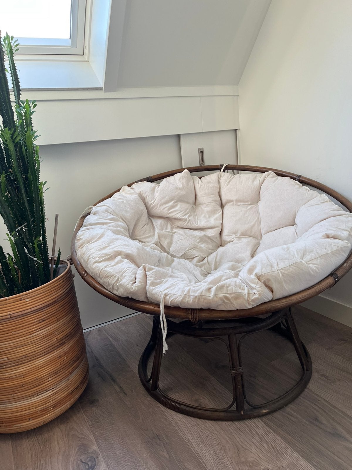 Papasan rotan stoel, Ophalen, Gebruikt, Bruin, Riet of Rotan