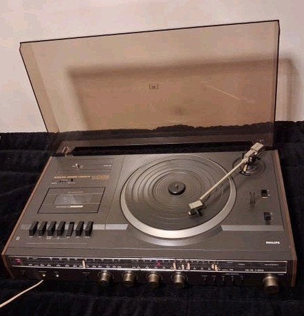 Philips stereo 1425 met platenspeler/speakers, Cassettedeck, Philips, Gebruikt, Losse componenten