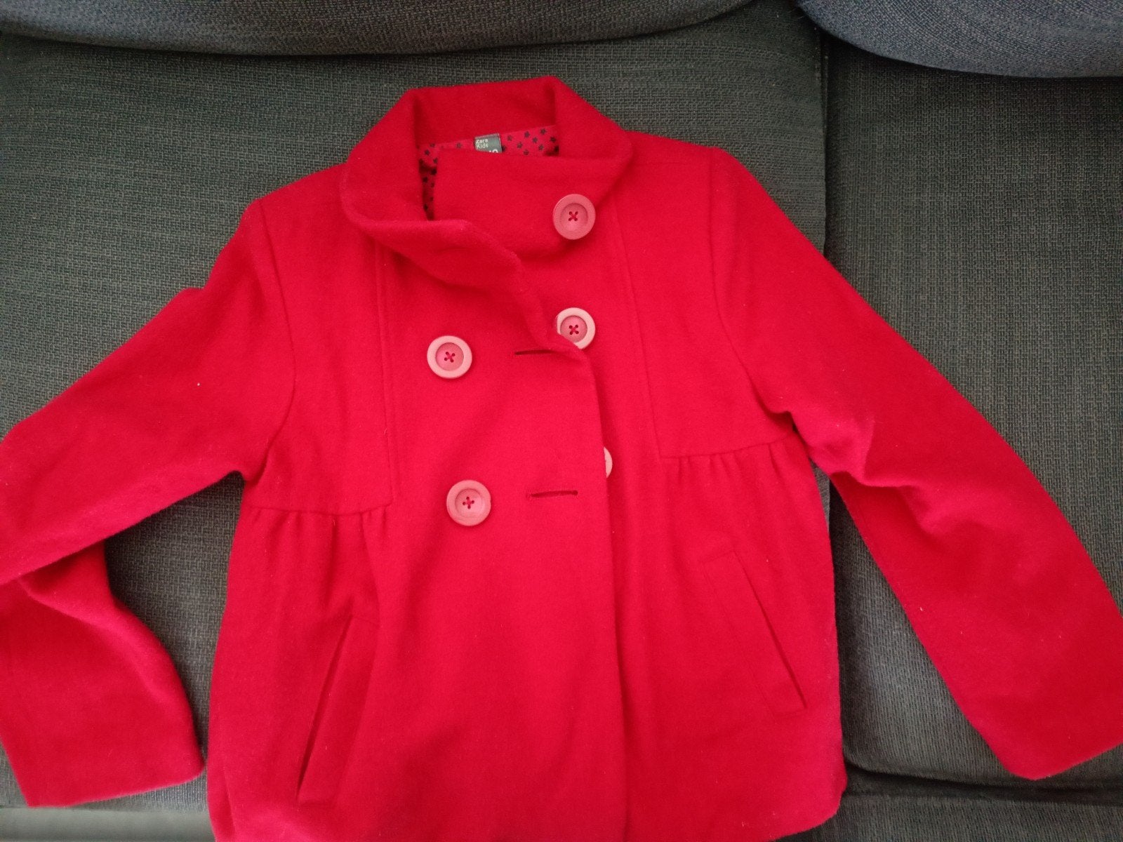Rode jas 140 cm 9/10 jaar Zara kids, Ophalen of Verzenden, Jongen of Meisje, Jas