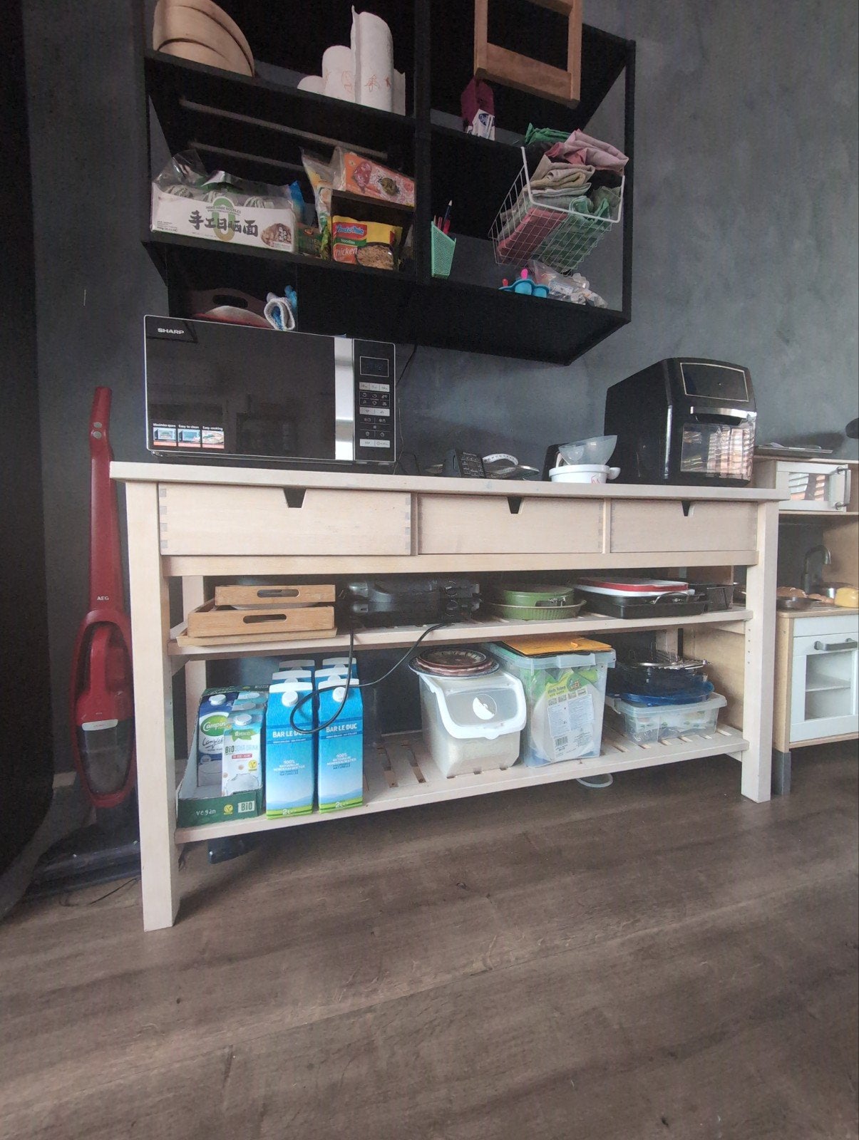 IKEA keukeneiland / opbergrek met lades - 163x42x90 cm, Huis en Inrichting, Keuken | Keukenelementen, Ophalen, Gebruikt, 150 tot 200 cm