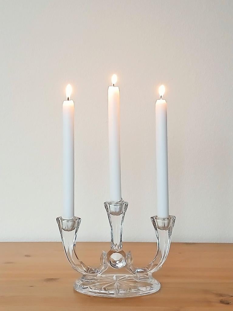 Kandelaar Kristal Ernst Buder 1960’s, Ophalen of Verzenden, Kristal