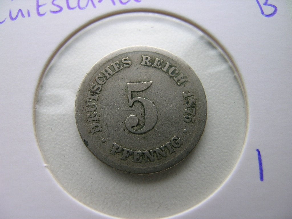 5 Pfennig 1875 B Duitsland, Ophalen of Verzenden, Duitsland, Losse munt
