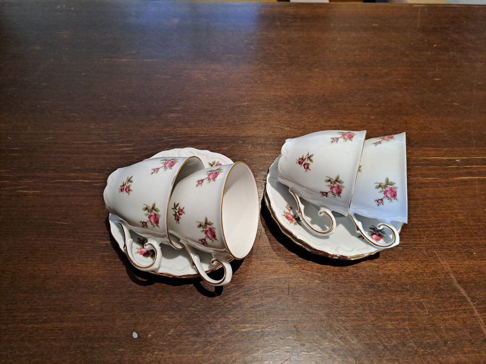 Vintage kop en schotels, Ophalen of Verzenden, Aardewerk, Overige stijlen, Kop(pen) en/of Schotel(s)