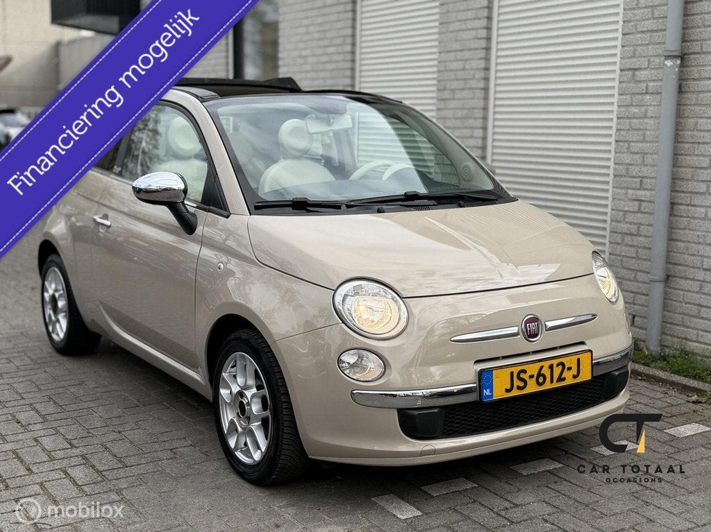 Fiat 500 1.2 Lounge|Cappuccino|AIRCO|PDC|, Auto's, Gebruikt, 4 cilinders, Bruin, Leder