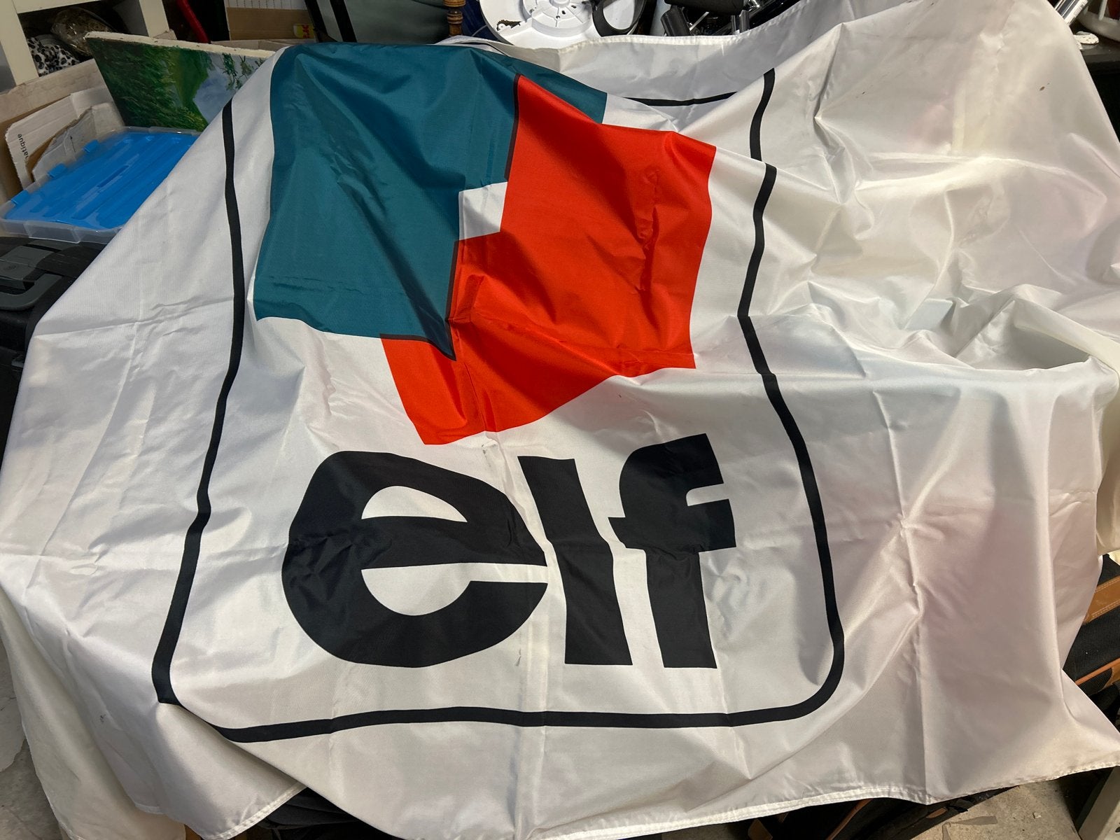 Vlag met logo van ELF., Ophalen of Verzenden