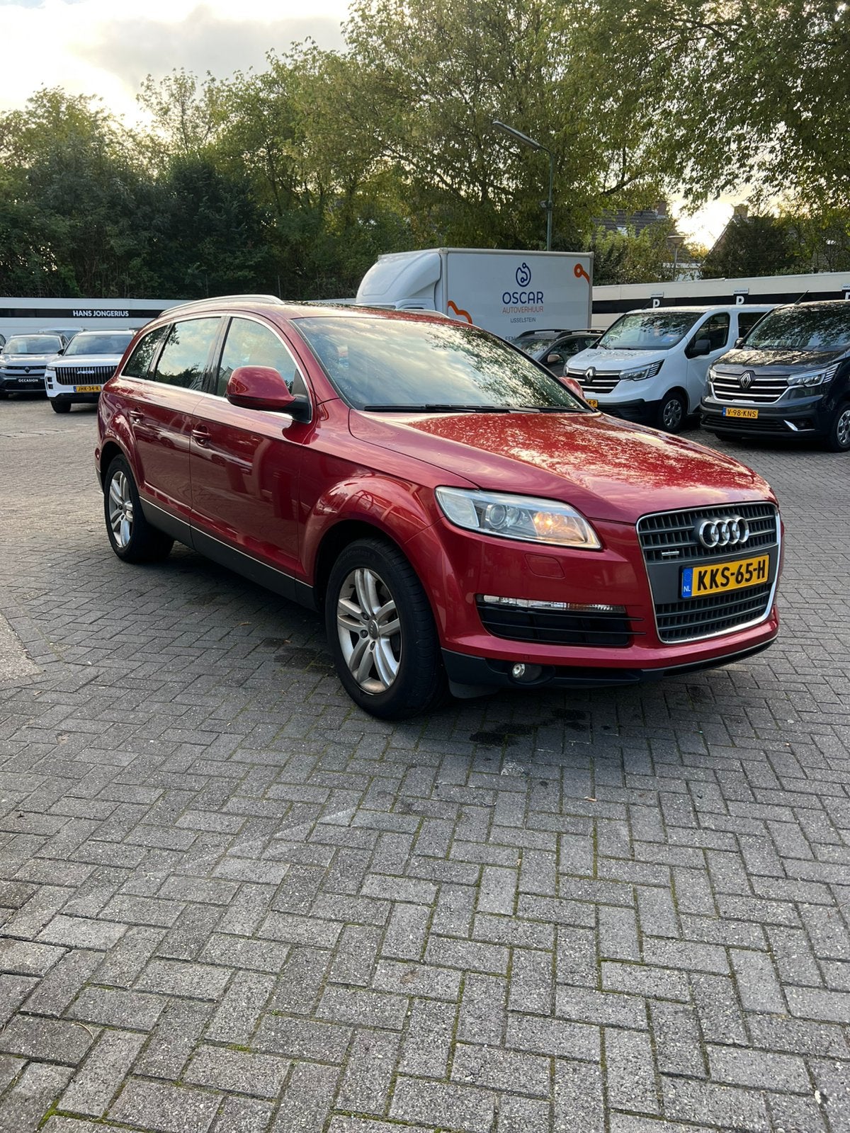 Zeer nette Audi Q7 3.6 206KW Quattro AUT 2007 Rood, Auto's, Automaat, Zwart, Leder en Stof, Adaptive Cruise Control