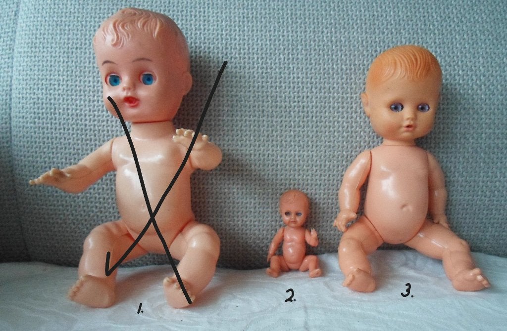 2 Babypopjes. Jaren '50 - '60., Verzamelen, Ophalen of Verzenden, Gebruikt, Pop
