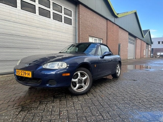 Mazda MX-5 1.8 I AUT 2001 Blauw Specail Edition met hardtop, Auto's, Automaat, Zwart, 4 cilinders, Cabriolet