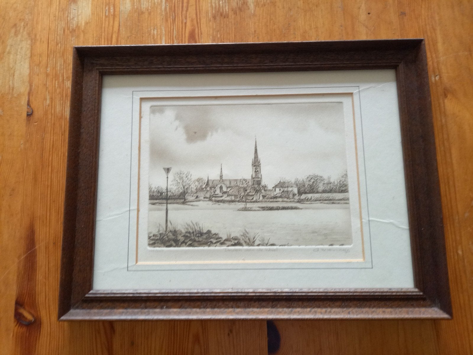 Kerk van Druten aan de Waal, Antiek en Kunst, Kunst | Tekeningen en Foto's, Verzenden