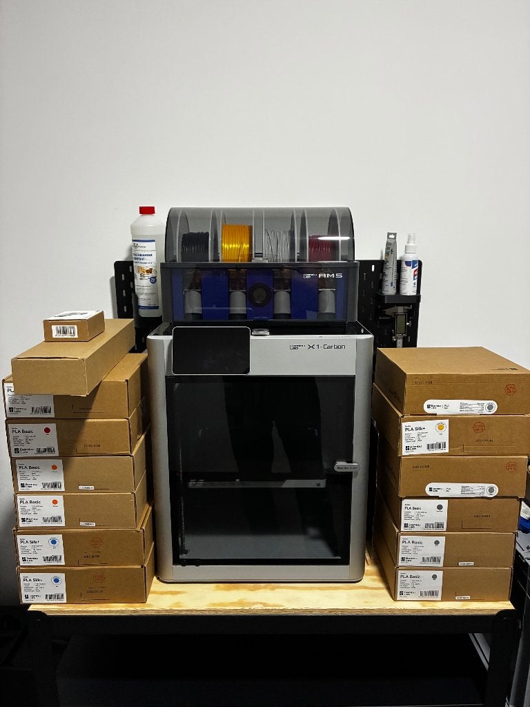 Bambu Lab X1 Carbon (X1C) + AMS + veel filament, Computers en Software, 3D Printers, Ophalen, Ingebouwde Wi-Fi, Zo goed als nieuw