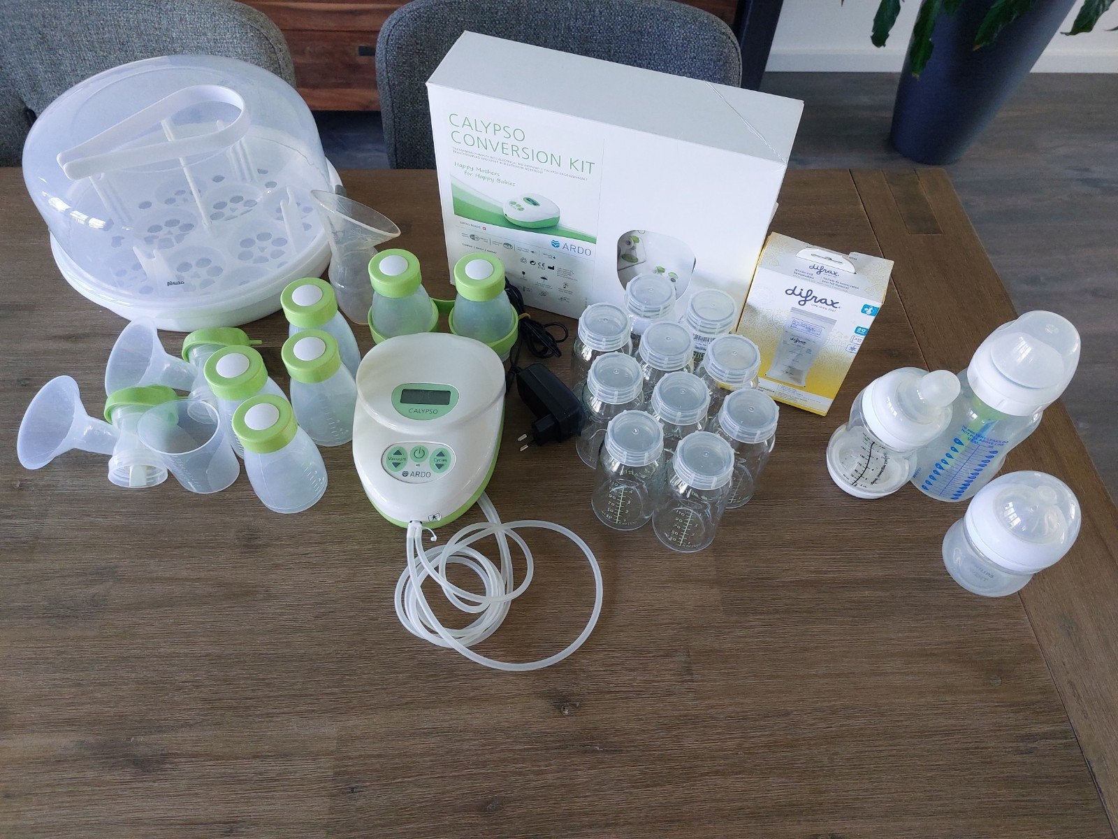 Ardo Calypso dubbelzijdige borstkolf met accessoires, Ophalen, Gebruikt, Dubbelzijdig, Borstkolf