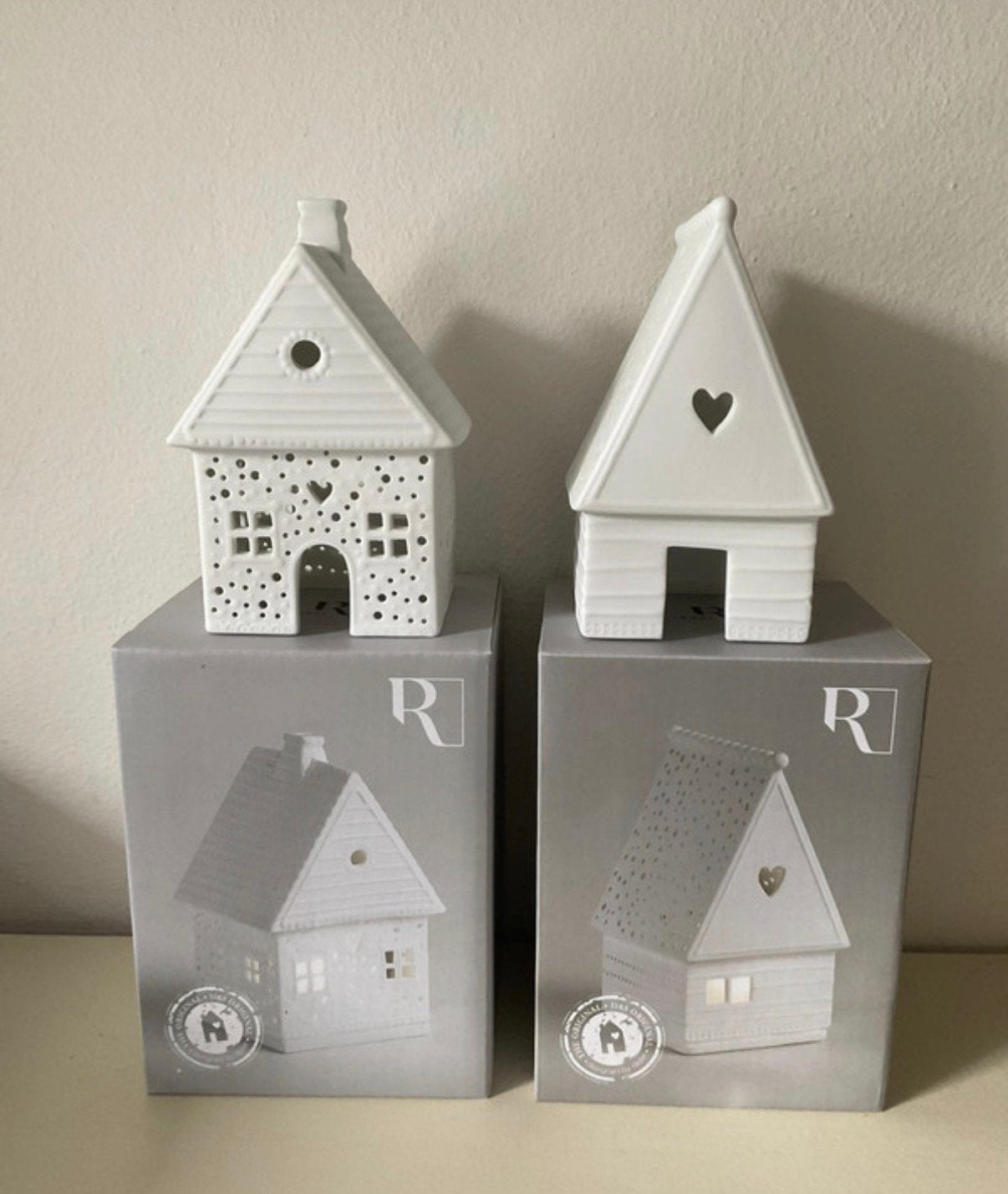 Rader set 2 porseleinen lichthuisjes peperkoek, Ophalen of Verzenden, Nieuw