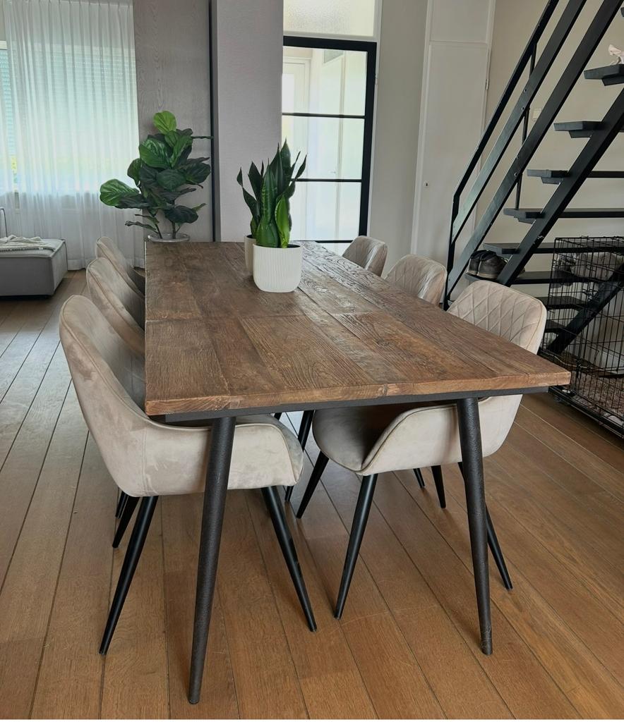 Eettafel Woood Guild 220x90 cm, Ophalen, 200 cm of meer, 50 tot 100 cm, Zo goed als nieuw