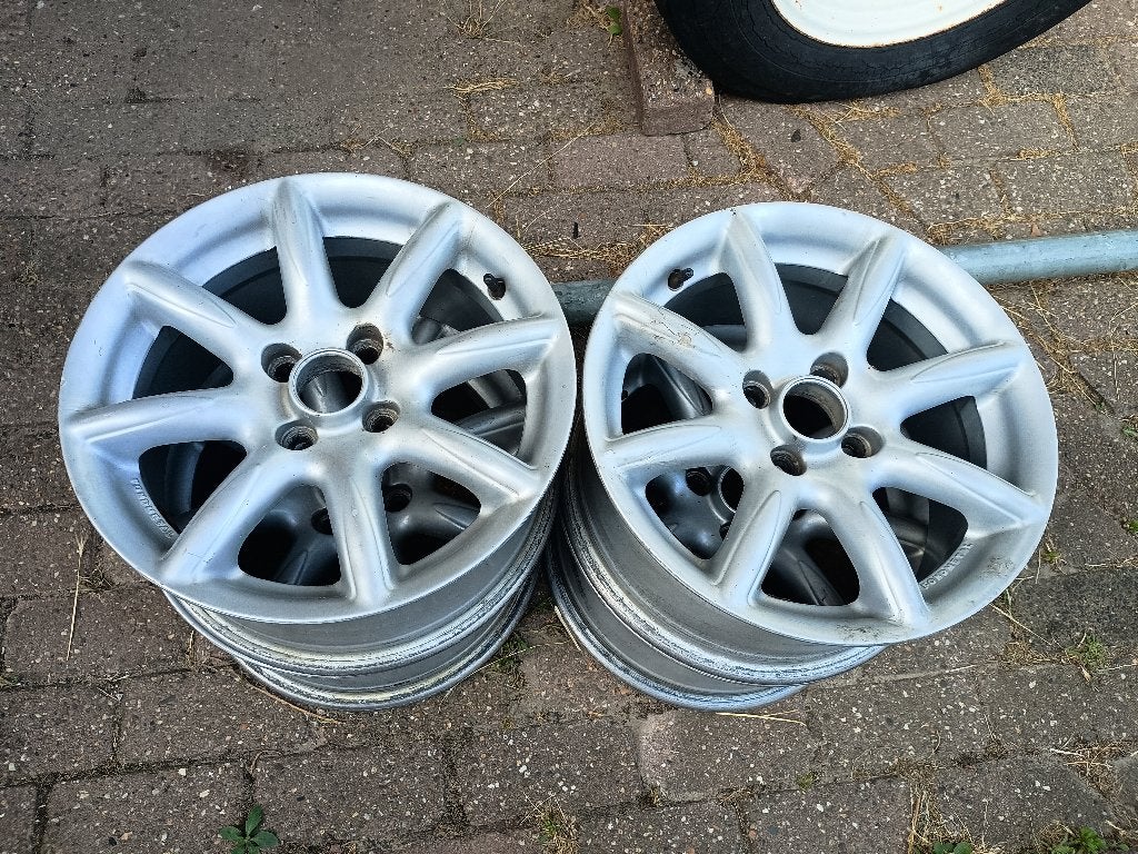 4x 15 duim steek 100 7J ET38 opel, Ophalen, Gebruikt, Oldtimer onderdelen