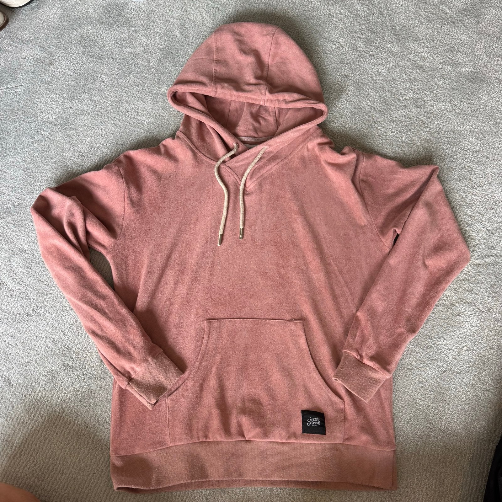 Sixth June velvet hoodie roze maat M, Ophalen of Verzenden, Gedragen, Maat 48/50 (M), Roze