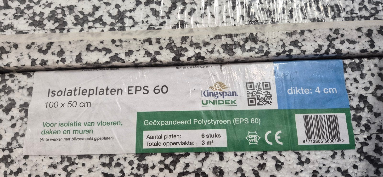 Isolatieplaten EPS 60 - 16 stuks (100x50x4cm), Vloerisolatie, Nieuw, 15 m² of meer, Piepschuim (Tempex)