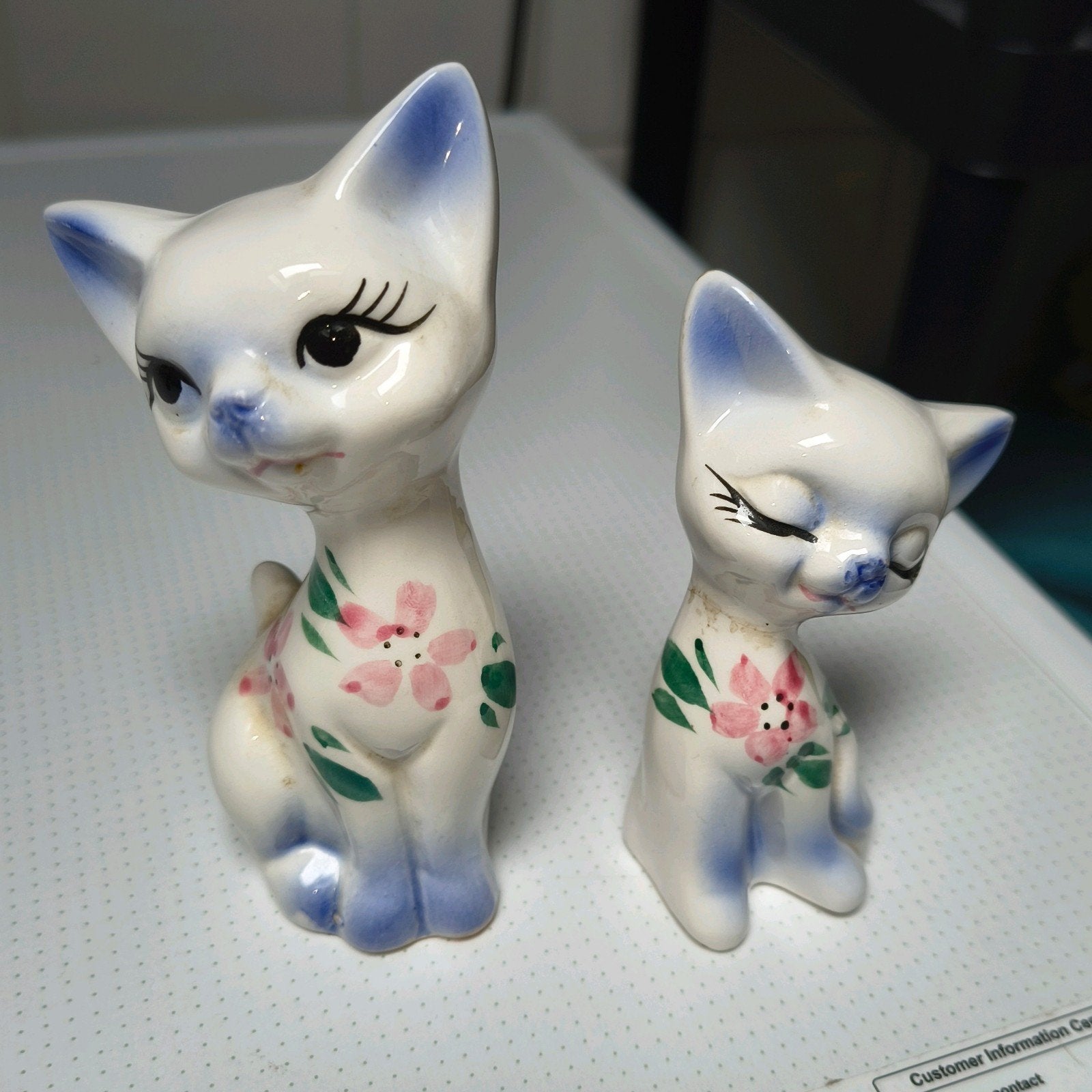 Set van 2 vintage porseleinen katjes - beschadigd, Ophalen of Verzenden