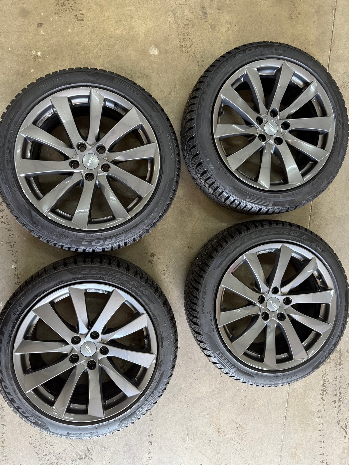 Tesla Model 3 wintersets vanaf €550 velgen winterbanden, Ophalen, 18 inch, Gebruikt, Banden en Velgen