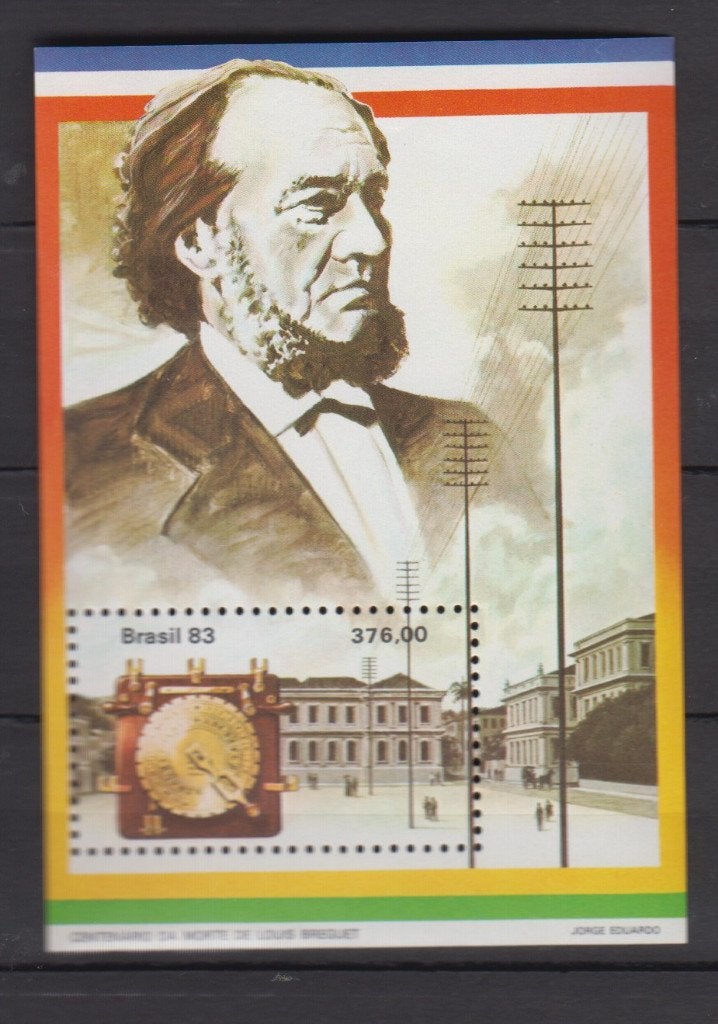 A760 brazilie 1983 pf blok 62 telegraaf breguet postfris, Ophalen of Verzenden, Postfris, Zuid-Amerika