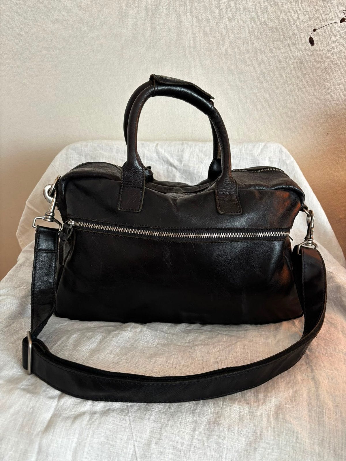 Cowboysbag, Echt leer, diaperbag of tas met veel vakjes, Ophalen of Verzenden, Bruin, Handtas