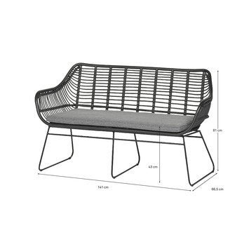 tuinset bank en 2 stoelen, Tuin en Terras, Tuinsets en Loungesets, Ophalen, 4 zitplaatsen, Gebruikt, Aluminium