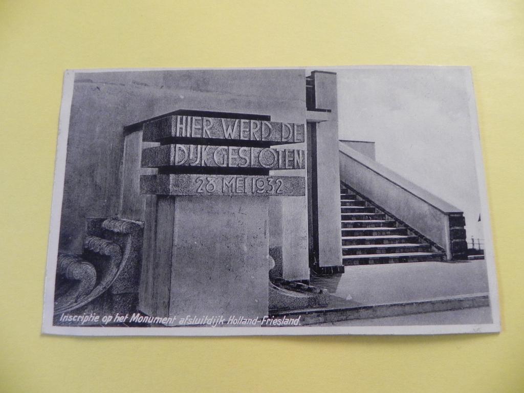 Ansicht Monument op de Afsluitdijk, Ophalen of Verzenden, 1920 tot 1940, Gelopen, Friesland