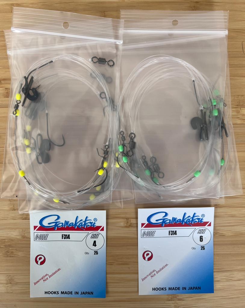 2-haaks geclipte onderlijnen 3 stuks zeebaars Gamakatsu, Ophalen of Verzenden, Nieuw, Haak