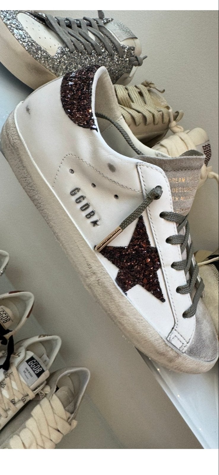 Golden Goose Sneakers Maat 40 - Wit met Glitterdetails, Kleding | Dames, Schoenen, Ophalen of Verzenden, Gedragen, Wit, Sneakers of Gympen
