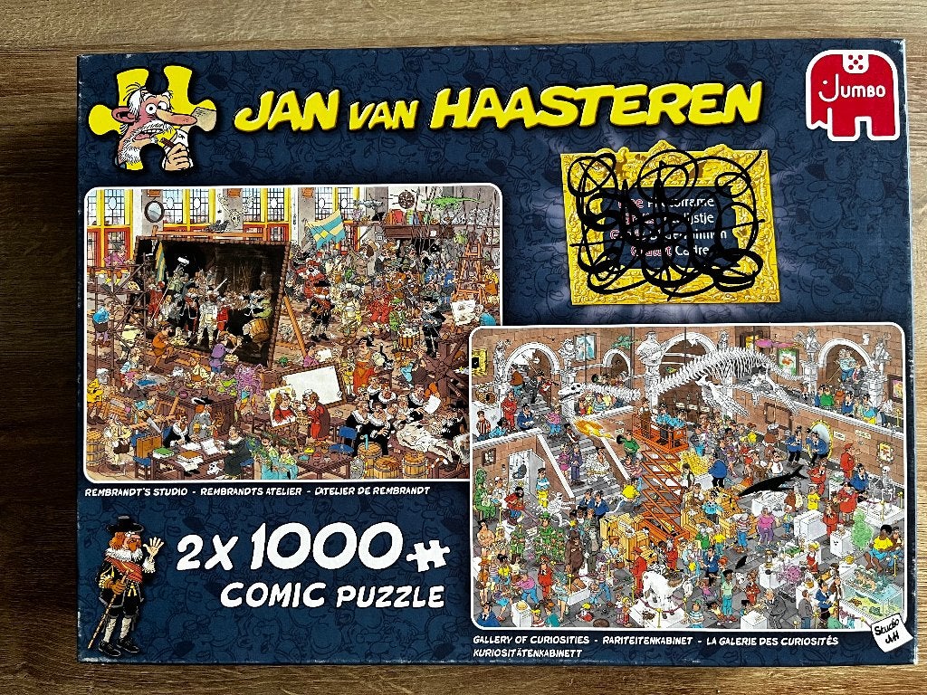 J v Haasteren (2 in ds). o.a Rembrandtstudio €12,50, Ophalen, 500 t/m 1500 stukjes, Zo goed als nieuw, Legpuzzel