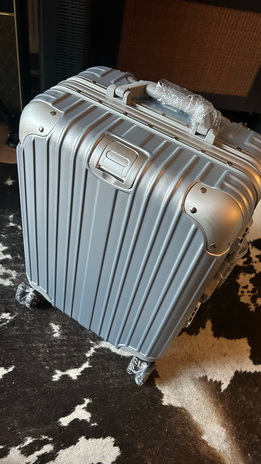 Versterkte Harde Koffer – TSA Slot – Zilver, Ophalen of Verzenden, Nieuw, Hard kunststof, Uitschuifbare handgreep