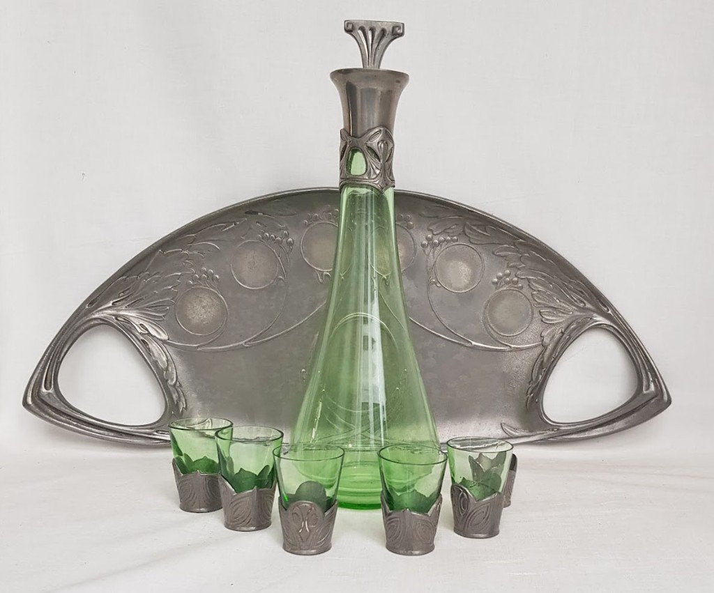 Art nouveau Likeurset - RAVOL., Antiek en Kunst, Ophalen of Verzenden