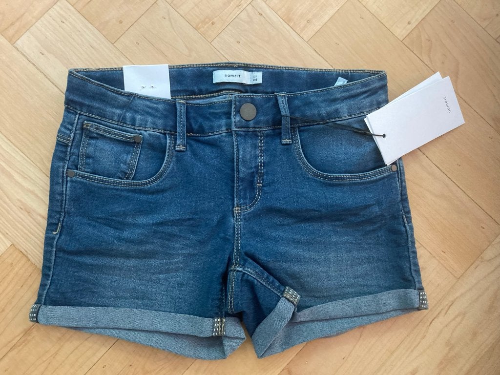 Name-it korte spijkerbroek stretch maat 146-152 nieuw!, Kinderen en Baby's, Kinderkleding | Maat 146, Broek, Meisje, Nieuw, Ophalen of Verzenden