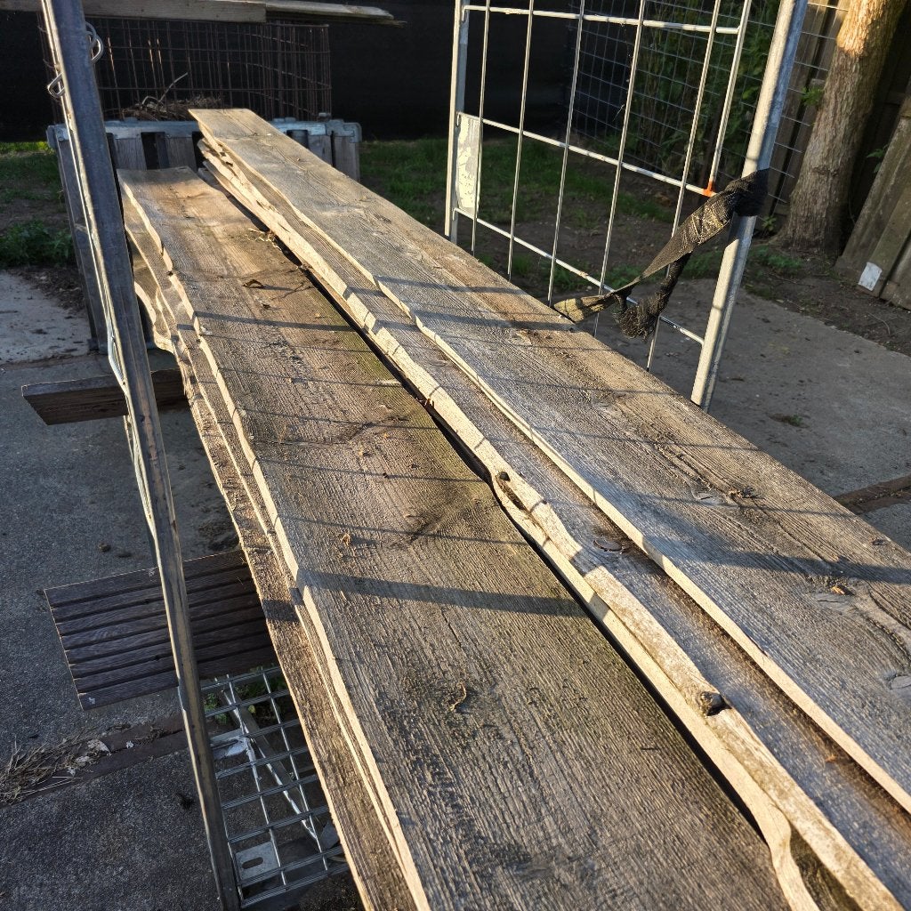 12 houten schaaldelen planken voor tuinafscheiding, Ophalen, Gebruikt, 200 cm of meer, Minder dan 100 cm