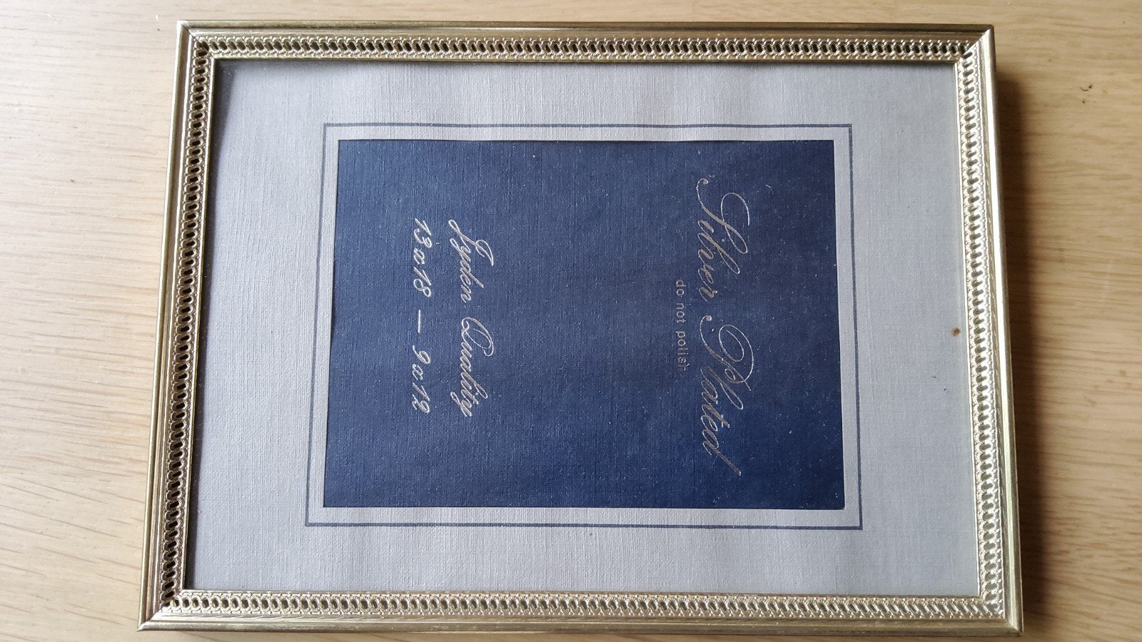Oud retro zilver kleur fotolijstje mat glas gemerkt Jyden, Ophalen of Verzenden