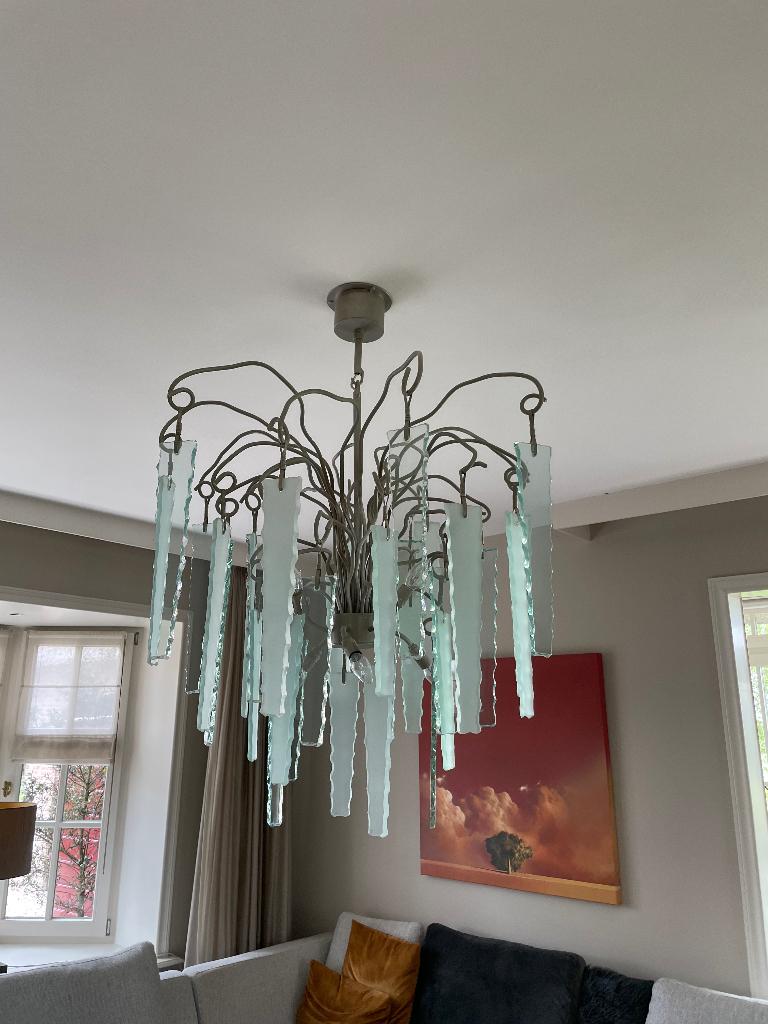 Moderne kroonluchter, Ophalen, Zo goed als nieuw, Glas, 75 cm of meer