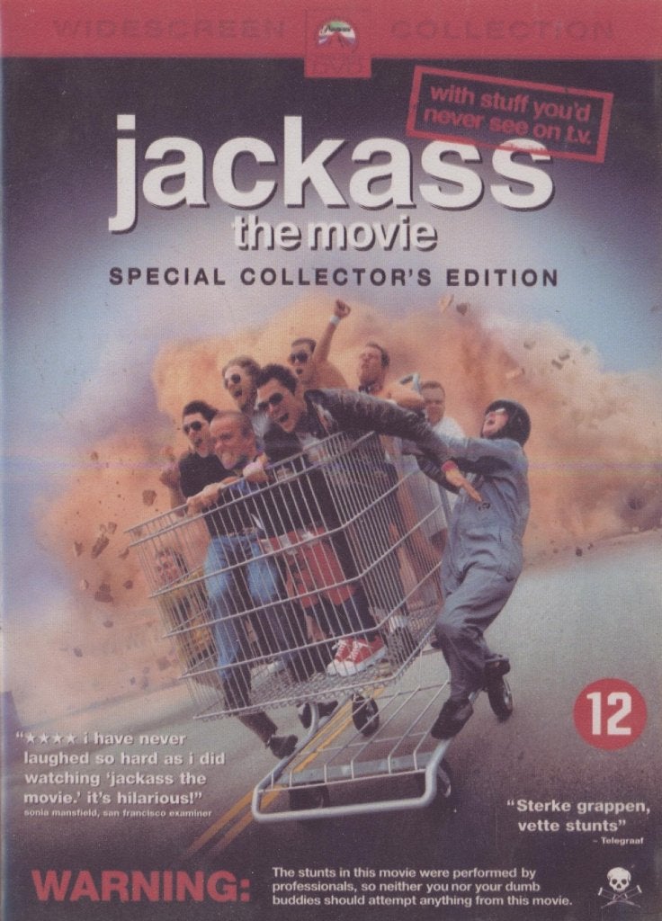 62) Jackass (de film): met Johnny  Knoxville en Bam Margera, Vanaf 12 jaar, Ophalen of Verzenden, Gebruikt, Actiekomedie