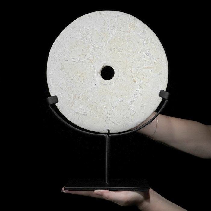 Decoratief ornament - Beautiful White Marble Disc -Indonesië, Verzenden, Boho, Nieuw, Natuurlijk materiaal
