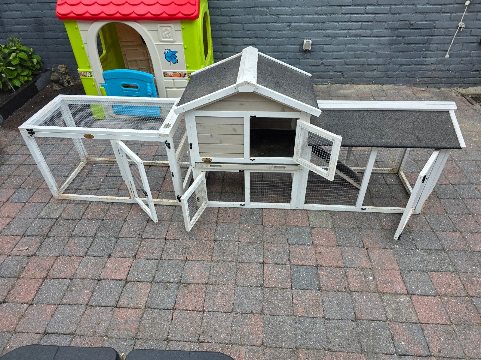 Konijnen hok met ren, Ophalen of Verzenden, Gebruikt, Hok, Minder dan 60 cm