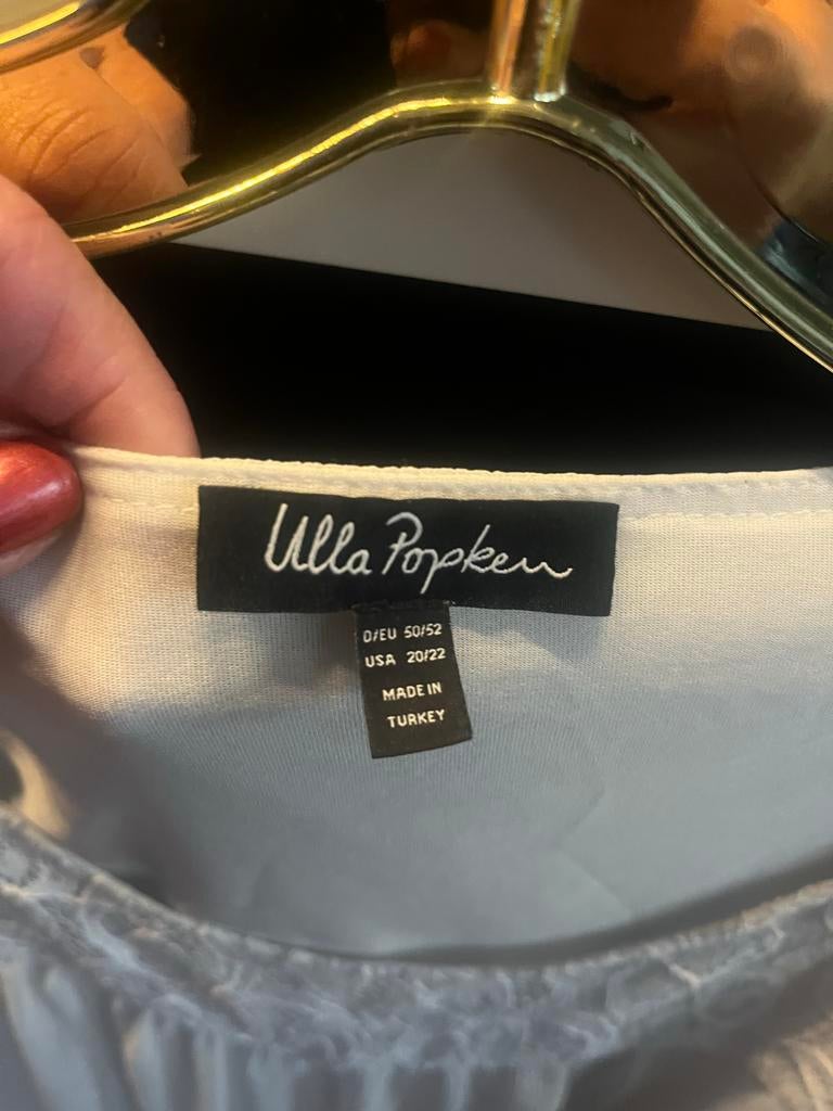 Witte transparante blouse Ulla Popken ,maatXXL, Ophalen of Verzenden, Zo goed als nieuw, Maat 38/40 (M), Wit