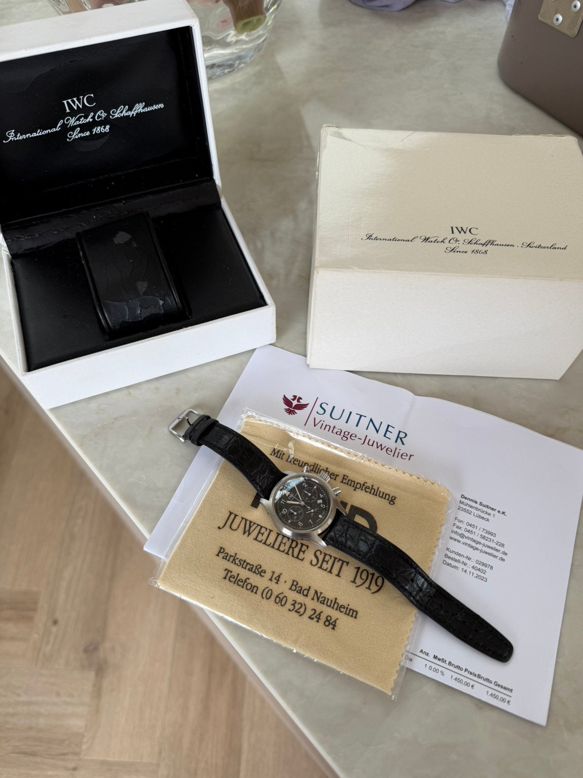 Prachtige IWC 3741 Flieger Chronograph - Tritium, Ophalen, Staal, Overige merken, 1960 of later