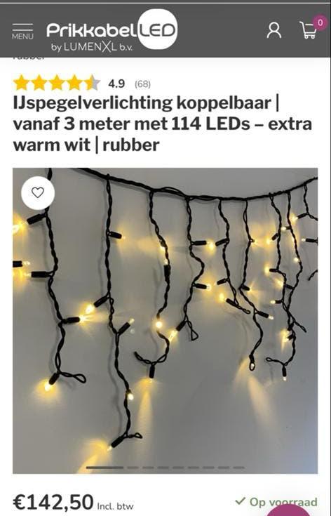 Koppelbare IJspegelverlichting 15 meter, Diversen, Kerst, Zo goed als nieuw, Ophalen of Verzenden